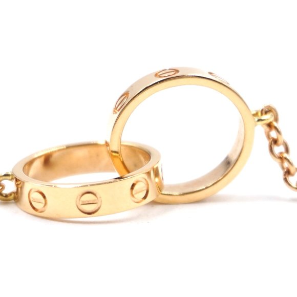 Cartier Rose Gold 18k 750 Love Mini Rings Necklace - Picture 7 of 11